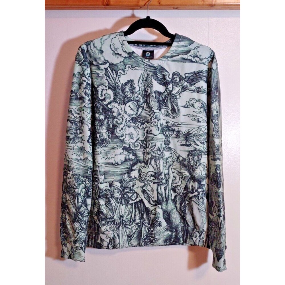 Aloha From Deer Women's M Sweatshirt Green Art to Wear Fashion Fleece Cozy